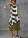 Chic and Trendy: Color Block Striped Printed Sleeveless Dress