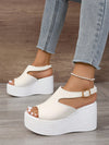 Summer Style: Women's Plus Size Waterproof Platform Wedge Sandals with Braided Straps