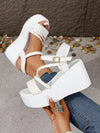 Summer Style: Women's Plus Size Waterproof Platform Wedge Sandals with Braided Straps