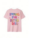 Slogan Heartprint Casual Tee: Stay Cool and Stylish this Summer!