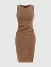 Chic and Edgy: Solid Color Sleeveless Punk Dress for Fashion-Forward Women