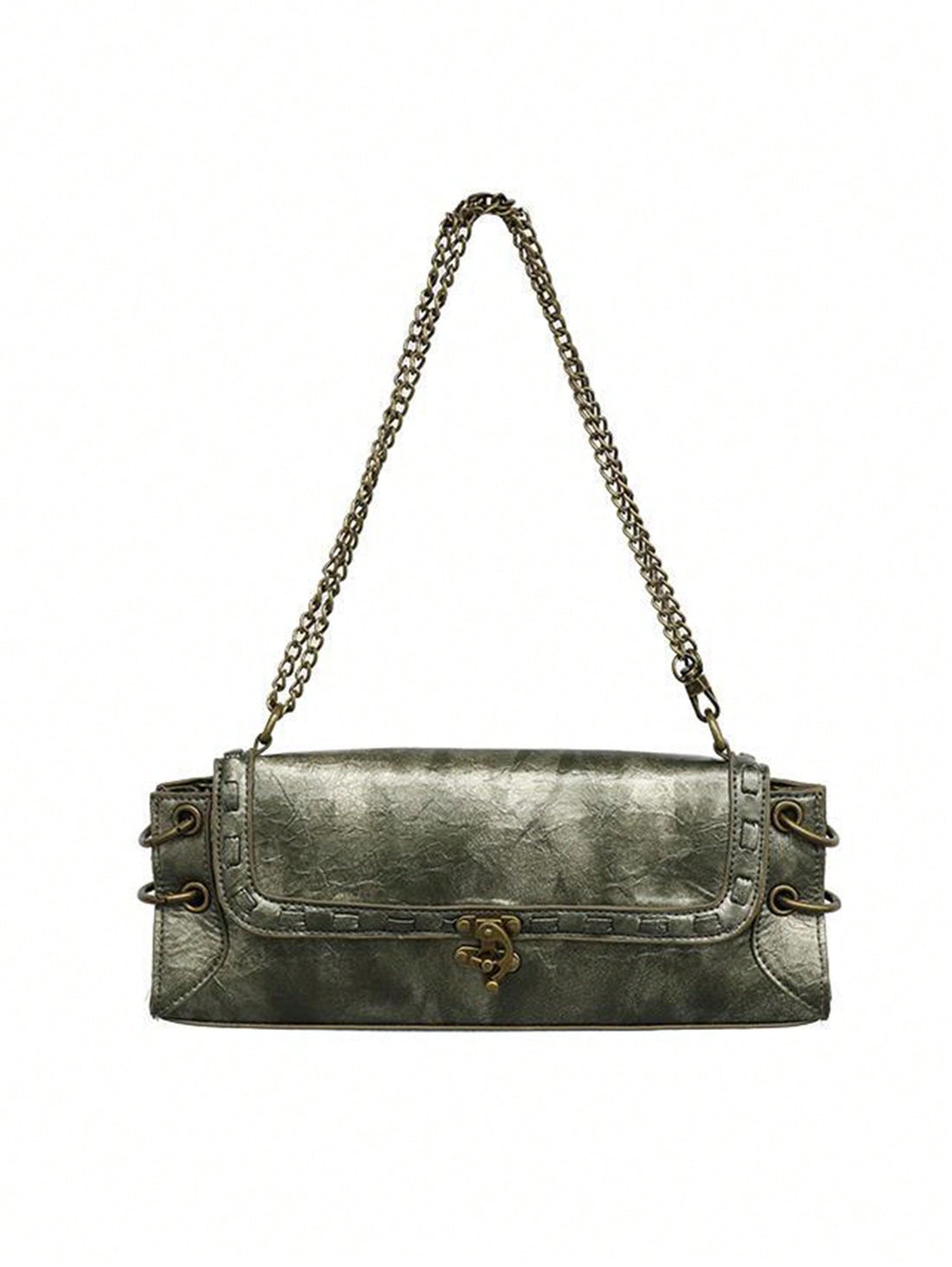 Add a bold touch to your look with this vintage-inspired antique gold chain shoulder bag. Perfect for punk rock vibes or lighting up the party scene, its eye-catching metallic finish pairs effortlessly with edgy or glam outfits. Compact yet striking, this bag keeps your essentials close while making a statement wherever you go. Let your style sing with every step!