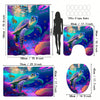 Vibrant Oceanic Adventure Shower Curtain Set – Colorful Sea Turtle Design with 12 Hooks