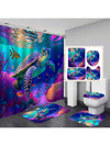 Vibrant Oceanic Adventure Shower Curtain Set – Colorful Sea Turtle Design with 12 Hooks