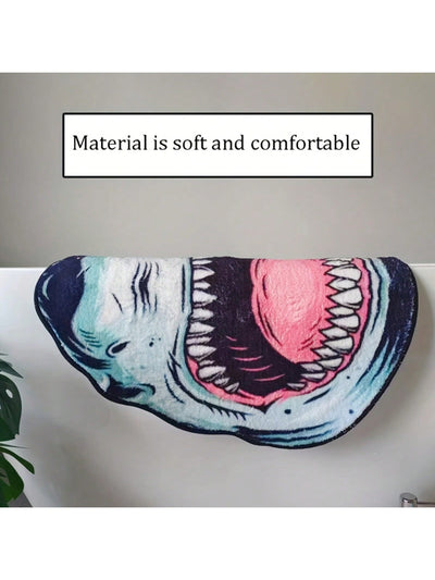 Shark Attack Bathroom Mat: Non-Slip, Machine Washable, and Fun Home Decor Piece