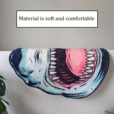 Shark Attack Bathroom Mat: Non-Slip, Machine Washable, and Fun Home Decor Piece