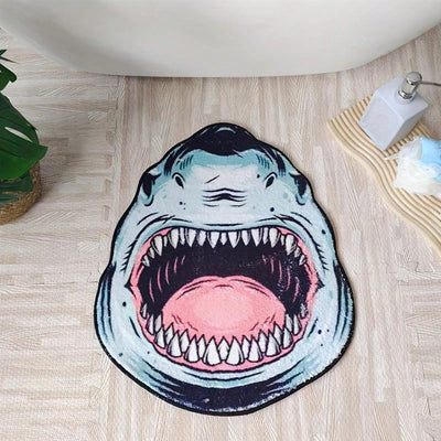 Shark Attack Bathroom Mat: Non-Slip, Machine Washable, and Fun Home Decor Piece