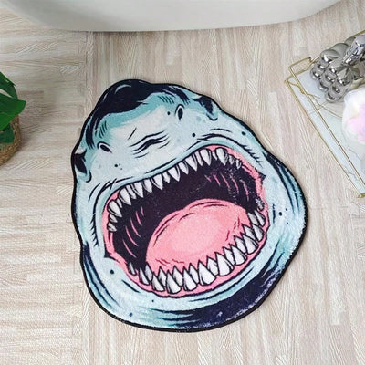 Shark Attack Bathroom Mat: Non-Slip, Machine Washable, and Fun Home Decor Piece