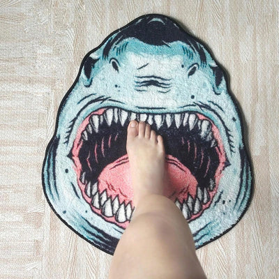 Shark Attack Bathroom Mat: Non-Slip, Machine Washable, and Fun Home Decor Piece