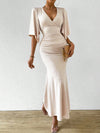 Elegant V-Neck Wrap Dress - Perfect for Any Occasion