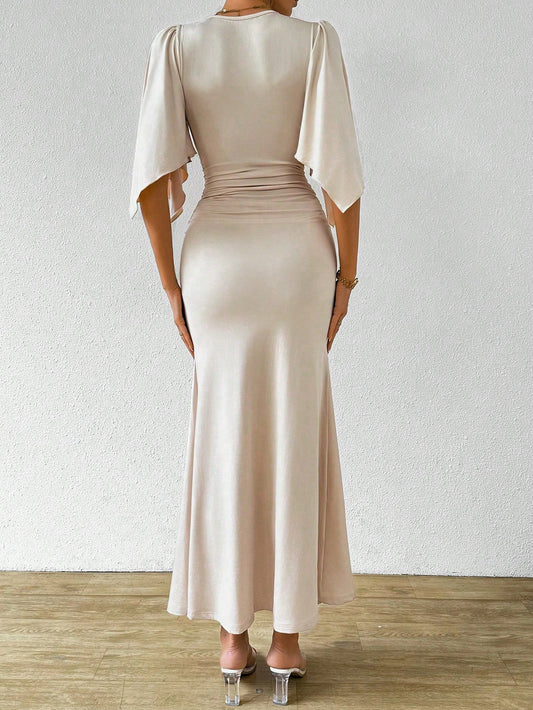 Elegant V-Neck Wrap Dress - Perfect for Any Occasion