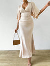 Elegant V-Neck Wrap Dress - Perfect for Any Occasion