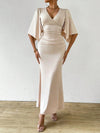 Elegant V-Neck Wrap Dress - Perfect for Any Occasion