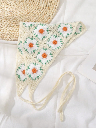 Boho Chic Floral Crochet Kerchief: Embrace Your Inner Free Spirit