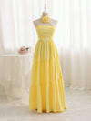 Romantic Countryside Bliss: 3D Floral Halter Dress in Light Yellow