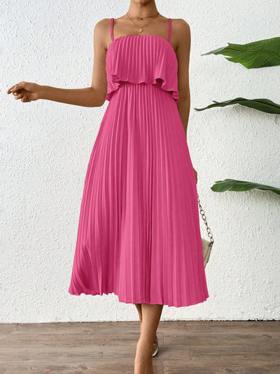 Frenchy Chic: Pleated Woven Cami Dress