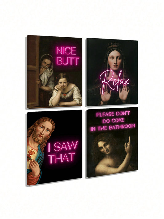 This Vintage Prank Gift Funny Bathroom Sign Canvas adds a touch of humor to your maximalist bathroom decor. The vintage design adds a nostalgic touch, while the funny text brings a lighthearted vibe to the space. Made with high-quality canvas, it's durable and easy to hang.