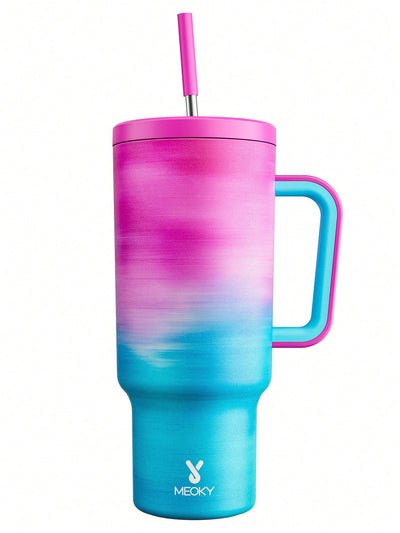 Keep your drinks at the perfect temperature with our 40oz Tumbler. Made with insulated stainless steel and a leak-proof lid, handle, and straw, it keeps drinks cold for up to 34 hours and hot for up to 10 hours. Perfect for on-the-go hydration.