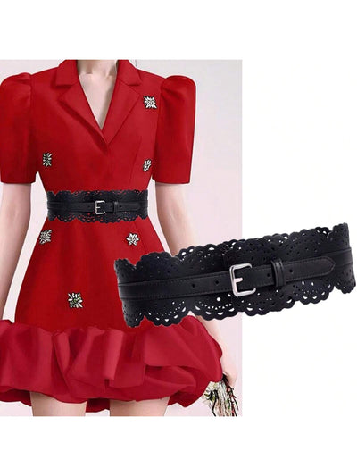 Chic Hollow-Out Wide Waist Belt - Perfect Accessory for Spring & Summer Styles