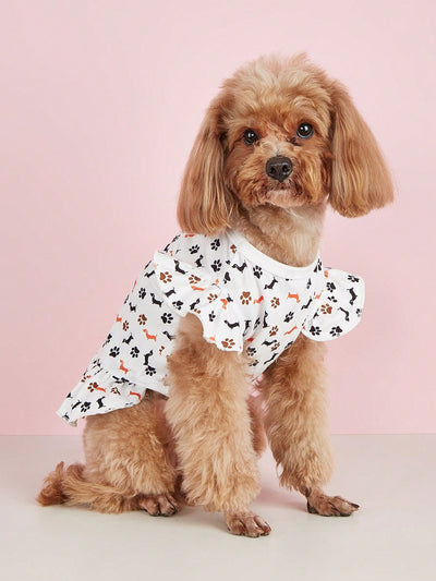 Pet Dress: Lightweight Breathable Wing Sleeve Dress for Cats, Teddy Dogs, and Small Dogs