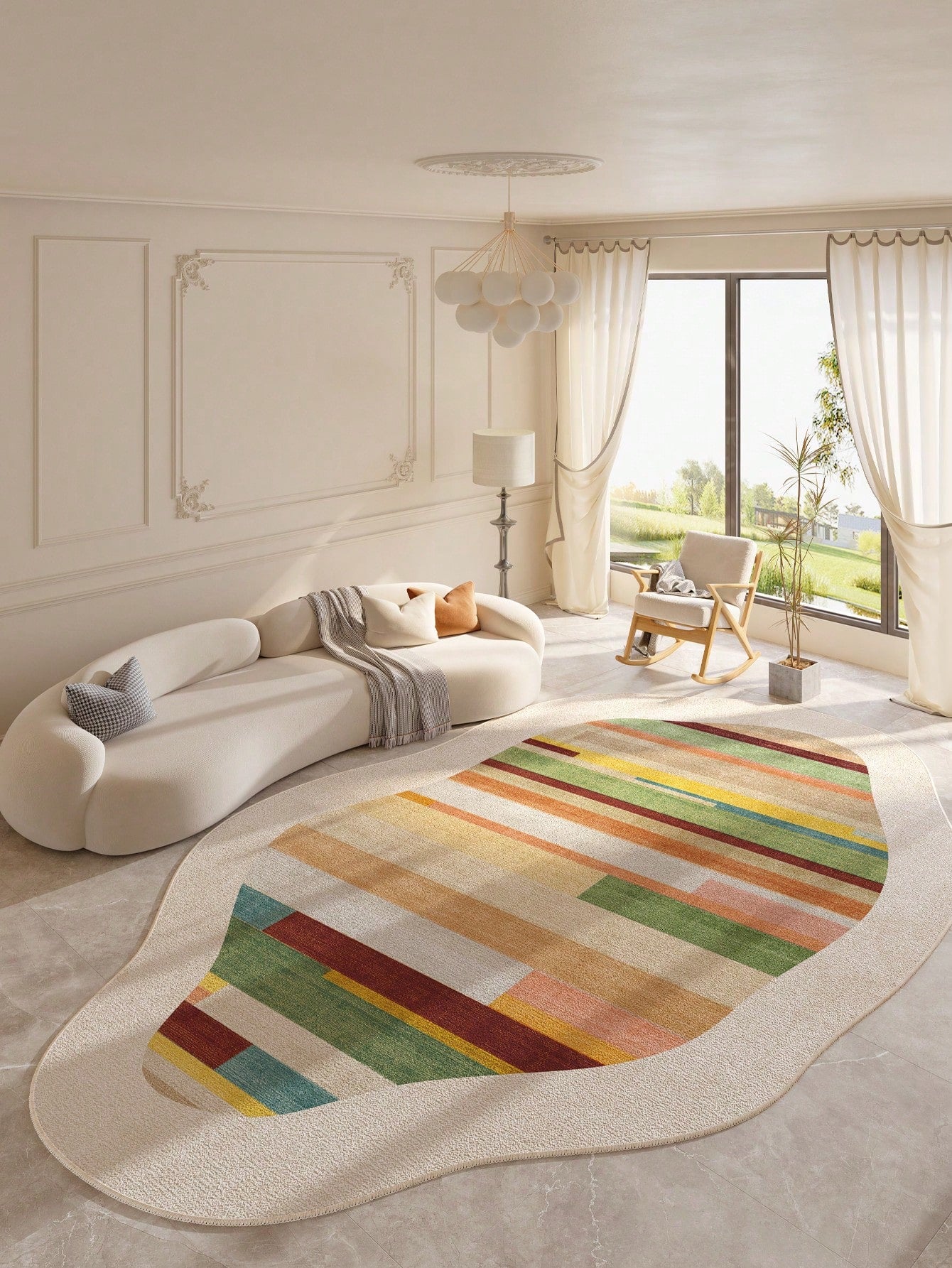 Add a touch of relaxation and whimsy to your home with our Dreamy Cloud Shaped Carpet. This perfect addition to your home decor offers a comfortable and inviting space for gatherings and moments of relaxation. Crafted with expert precision, this cloud-shaped carpet is the ultimate statement piece for any living space.