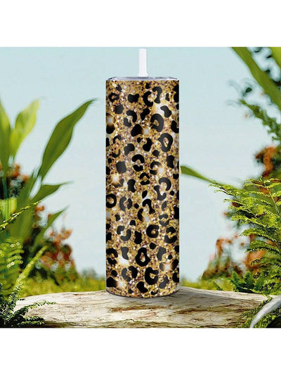 20oz Wild Leopard Print Insulated Tumbler: Stylish and Practical Travel Companion