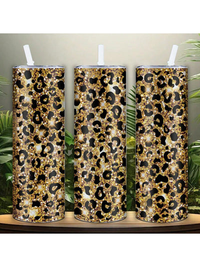 20oz Wild Leopard Print Insulated Tumbler: Stylish and Practical Travel Companion