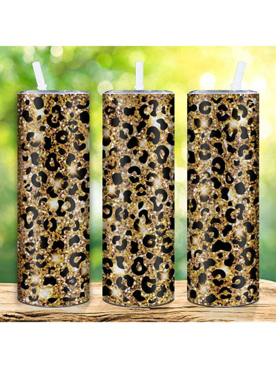 20oz Wild Leopard Print Insulated Tumbler: Stylish and Practical Travel Companion