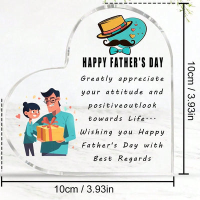 Father's Day Heart Artistic Shape Acrylic Gift - Happy Father's Day