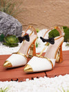 Metallic Goddess Stilettos: Elegant High Heeled Shoes for Outdoor Parties