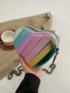 Rainbow Striped Heart Crossbody Bag: A Mini Must-have for Kids!