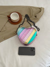 Rainbow Striped Heart Crossbody Bag: A Mini Must-have for Kids!