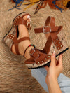 Stylish Plus Size Summer Wedge Sandals with Rivet Detail