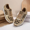 Leopard Print Lace-Up Sneakers: Stylish Comfort for Casual and Commuting