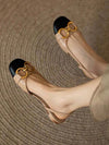 Chic Backless Strap Sandals with Metal Buckle - Trendy Low Chunky Heel for Spring/Summer