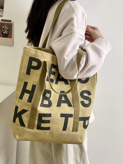 Chic and Spacious: Women's Simple Style Canvas Tote Bag for Everyday Essentials