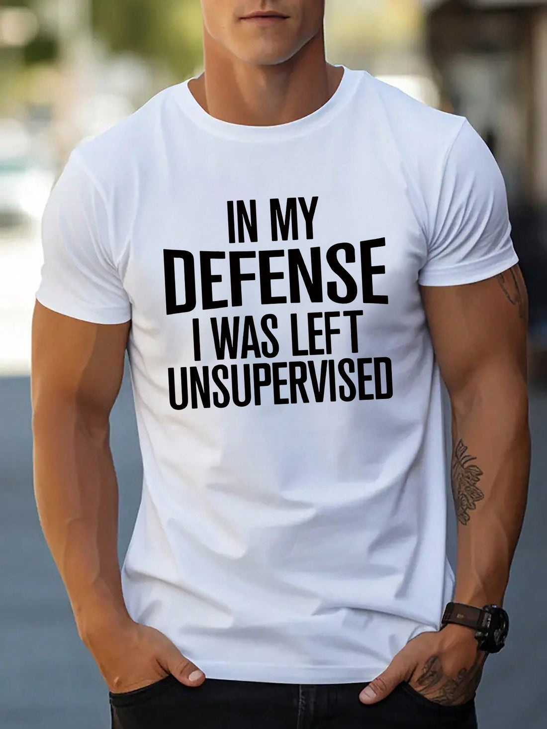 Experience style and comfort in our Slogan Print Men's Summer Casual Tee. With its short sleeves and trendy slogan print, this tee is perfect for staying stylish and comfortable all summer long. Made with high-quality materials, this tee is designed to keep you cool and comfortable no matter the occasion. Upgrade your wardrobe with this must-have tee.