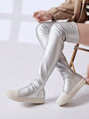 Shiny Silver Thigh High Boots: Elevate Your Casual Look with Style