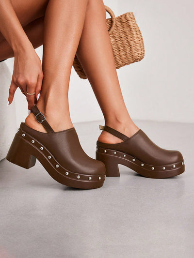 Boho Chic Studded Slingbacks: Vintage-Inspired Platform Shoes for Every Occasion