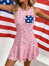 Celebrate your independence in style with our Essence of Freedom: Women's USA Flag Sleeveless Tank Dress. Made from high-quality materials and featuring the iconic American flag design, this dress is perfect for showing off your patriotism on Independence Day. Stay cool and comfortable while looking chic and confident.