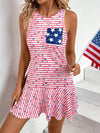 Essence of Freedom: Women's USA Flag Sleeveless Tank Dress for Independence Day