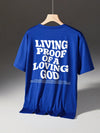 Street Style Men's Oversized Drop Shoulder Tee with Bold Slogan Print