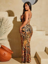 Leopard Print Spaghetti Strap Mermaid Dress: The Ultimate Bachelorette Party Outfit