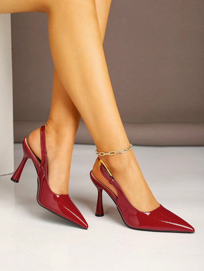 Chic Pointed Toe Buckle Heels with Stone Print – Trendy Slip-On Pumps for Every Occasion