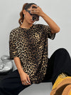 Roar in Style: Women's Leopard Print Casual T-Shirt