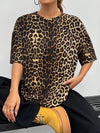 Roar in Style: Women's Leopard Print Casual T-Shirt