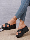 Summer Style: Women's Plus Size Waterproof Platform Wedge Sandals with Braided Straps