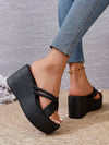 Summer Style: Women's Plus Size Waterproof Platform Wedge Sandals with Braided Straps