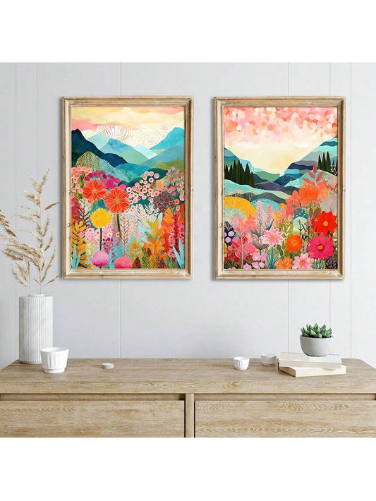 Transform your home decor with this stunning Abstract Botanical Mountain Art Poster Print. Inspired by a colorful maximalist aesthetic, this piece will bring a fresh and modern touch to any room. Elevate your space with the vibrant colors and abstract design, perfect for those looking to add a unique statement piece to their home.