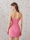 Effortless Elegance: Women's Strapless Solid Color Dress